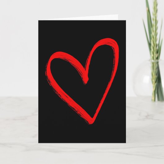 Liefde Hart Grafisch - Rode Hart Valentijnsdag Kaart (Voorkant)