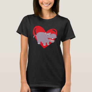 Liefde Hart Grafische Valentijnsdag Nijlpaard Jong T-shirt