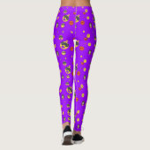 Liefde, hart, grappig, meisje emoji op neon paarse leggings (Achterkant)