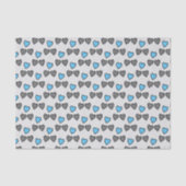 Liefde hart grijs en blauw cadeau tissuepapier (Voorkant)