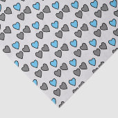 Liefde hart grijs en blauw cadeau tissuepapier (Detail)