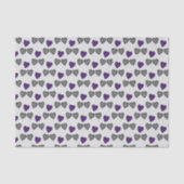 Liefde hart grijs en paars cadeau tissuepapier (Voorkant)