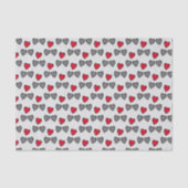 Liefde hart grijs en rood cadeaupapier tissuepapier (Voorkant)