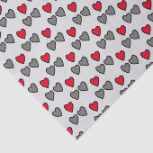 Liefde hart grijs en rood cadeaupapier tissuepapier (Detail)