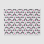 Liefde hart grijs en roze cadeau tissuepapier (Voorkant)