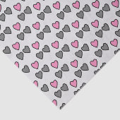 Liefde hart grijs en roze cadeau tissuepapier (Detail)