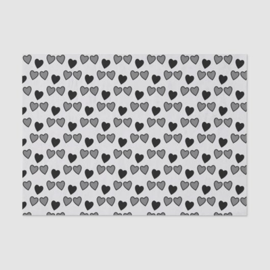 Liefde hart grijs en zwart cadeau tissuepapier (Voorkant)