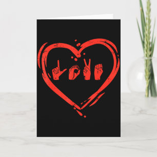 Liefde Hart Hand Gebarentaal Valentijns Asl Dove  Kaart
