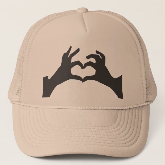 Liefde Hart Hand Teken Hoed  Trucker Pet (Voorkant)