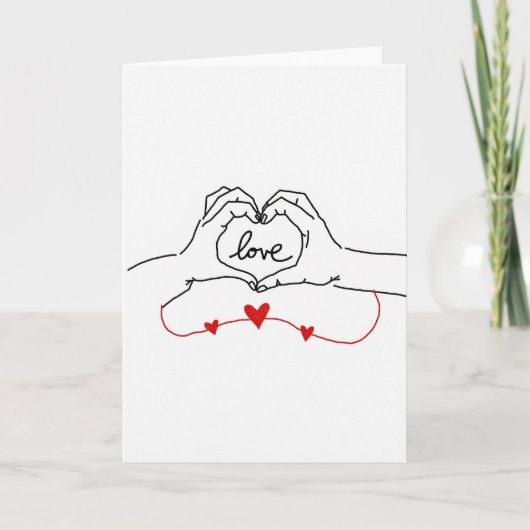Liefde Hart Handen Samen Kaart (Voorkant)