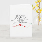 Liefde Hart Handen Samen Kaart (Gele Bloem)