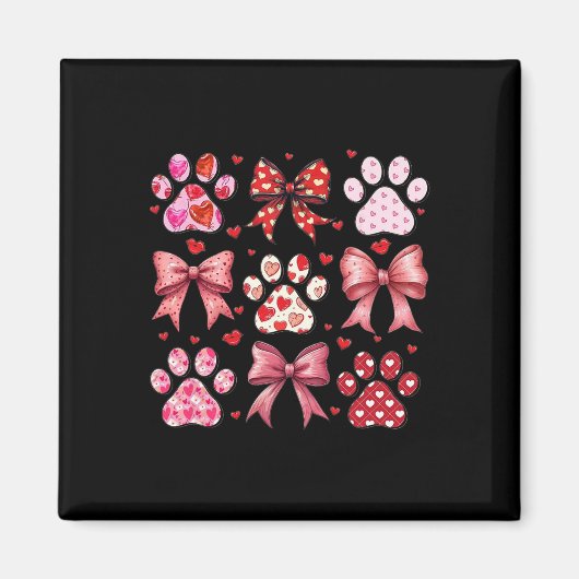 Liefde Hart Hond Poot Print Coquette Esthetische B Magneet (Voorkant)