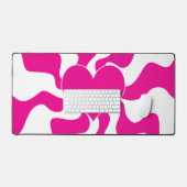 Liefde Hart in Magenta en Wit Bureaumat (Keyboard & Muis)