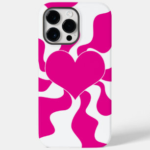 Liefde Hart in Magenta en Wit Case-Mate iPhone 14 Pro Max Hoesje