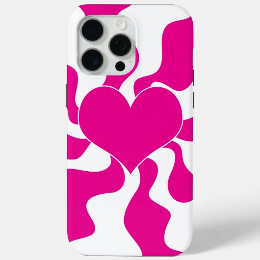 Liefde Hart in Magenta en Wit Case-Mate iPhone Case (Achterkant)