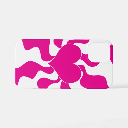 Liefde Hart in Magenta en Wit iPhone Hoesje (Achterkant horizontaal)