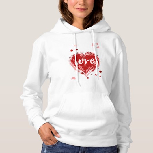 Liefde hart in rode Valentijnsdag Hoodie (Voorkant)