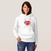 Liefde hart in rode Valentijnsdag Hoodie (Voorkant volledig)