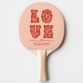Liefde hart in roze met naam tafeltennisbatje (Voorkant)