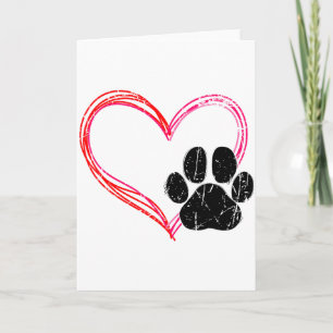 Liefde Hart Kat Hond Pootafdruk, Huisdier Cadeaus  Kaart