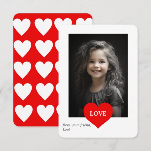 Liefde Hart Klaslokaal Foto Valentijnsdag Bedankkaart (Voorkant / Achterkant)