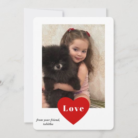 Liefde Hart Klaslokaal Foto Valentijnsdag Kaart (Voorkant)