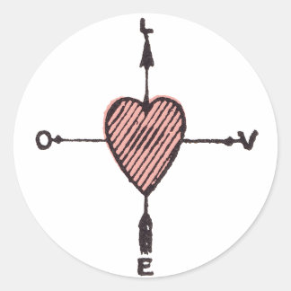 Liefde hart kompas Sticker