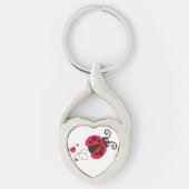 Liefde hart ladybug sleutelring sleutelhanger (Voorkant)