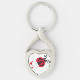 Liefde hart ladybug sleutelring sleutelhanger