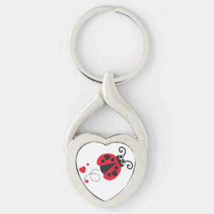 Liefde hart ladybug sleutelring sleutelhanger