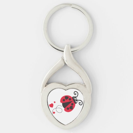 Liefde hart ladybug sleutelring sleutelhanger (Voorkant)