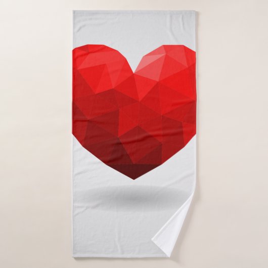 Liefde hart lage poly valentijn badhanddoek (Badhanddoek)