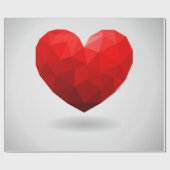 Liefde hart lage poly valentijn cadeaupapier (Vlak)