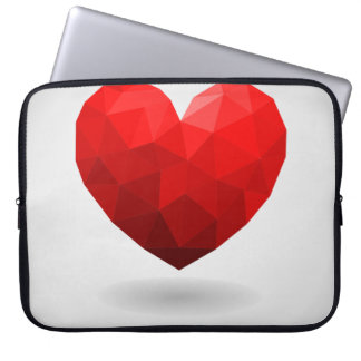 Liefde hart lage poly valentijn laptop sleeve
