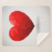 Liefde hart lage poly valentijn sherpa deken (Voorkant (horizontaal))