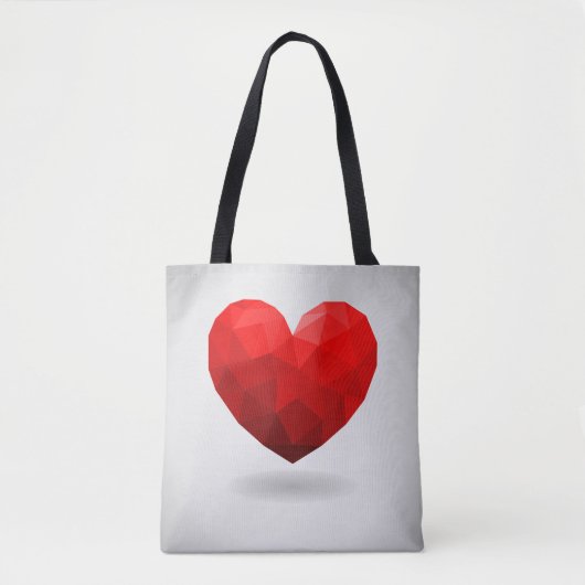 Liefde hart lage poly valentijn tote bag (Voorkant)