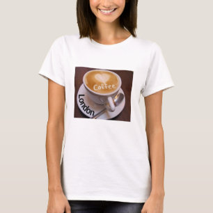 Liefde Hart Londen Cappuccino Koffie Kop Mok T-shi T-shirt