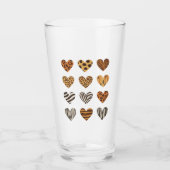 Liefde Hart Luipaard Schattig Valentijnsdag  Glas (Voorkant)