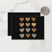 Liefde Hart Luipaard Schattig Valentijnsdag Notitiekaartje (Voorkant / Achterkant in situ)