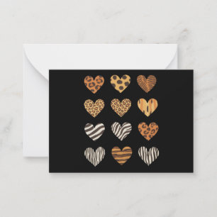 Liefde Hart Luipaard Schattig Valentijnsdag  Notitiekaartje