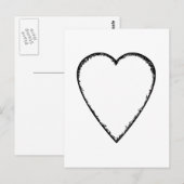 Liefde hart met de kribble Edge. Briefkaart (Voorkant / Achterkant)