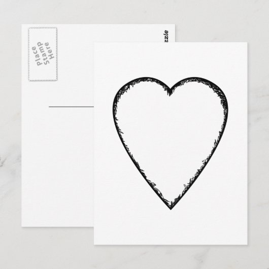 Liefde hart met de kribble Edge. Briefkaart (Voorkant / Achterkant)