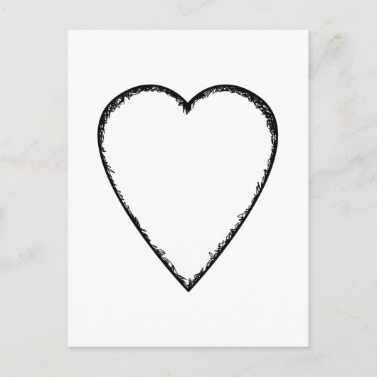 Liefde hart met de kribble Edge. Briefkaart (Voorkant)
