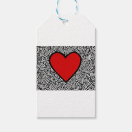 Liefde hart met Doodle label Cadeaulabel