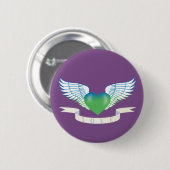 Liefde hart met vleugels ronde button 5,7 cm (Voorkant /achterkant)