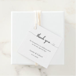 Liefde Hart Modern Elegant Zwart-Wit Bruiloft Bedankjes Labels