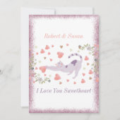 Liefde Hart Modern Trendy Schattigee Kat Valentijn Feestdagenkaart (Voorkant)