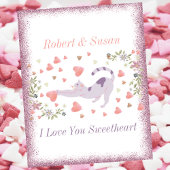 Liefde Hart Modern Trendy Schattigee Kat Valentijn Feestdagenkaart