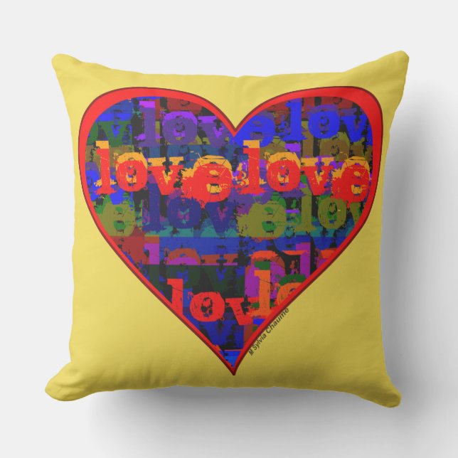 Liefde Hart Moderne Romantische Pop Art Graffiti S Buitenkussen (Voorkant)