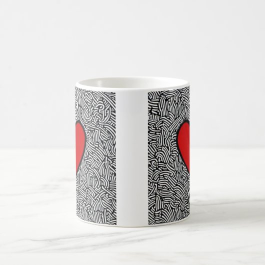 Liefde hart mok met doodle (Center)